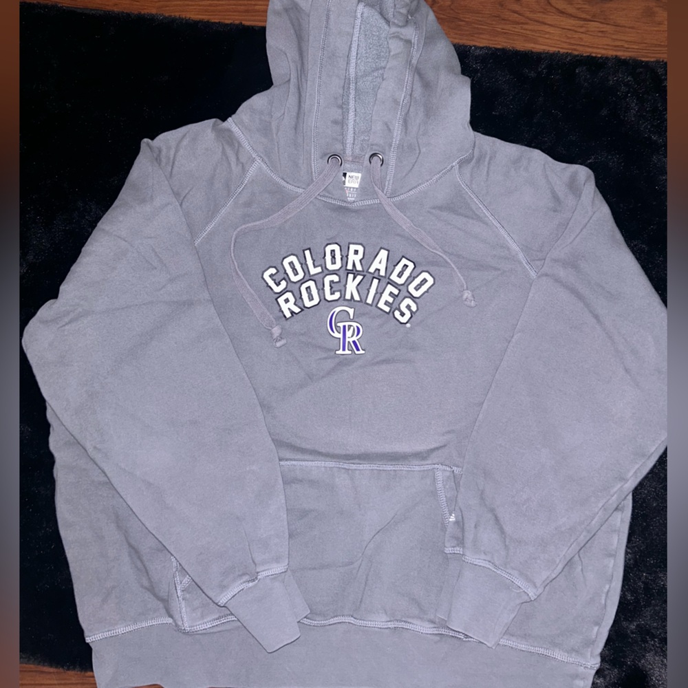 New Era Charcoal Gray MLB Colorado Rockies Fleece Hoodie